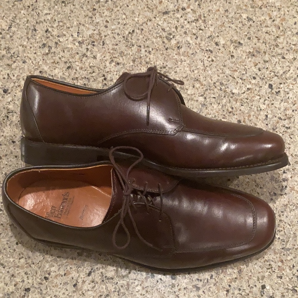 Size 7.5 EEE Allen Edmonds Burton Blucher Shoes Brown Leather - Picture 3 of 11